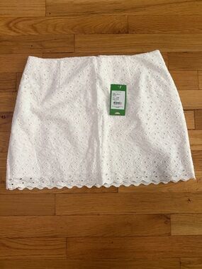 Lilly Pulitzer White Eyelet Lace Mini Skirt